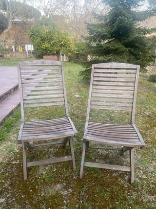 Set di 4 sedie pieghevoli in teak