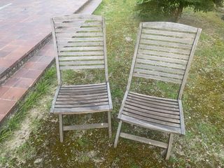 Set di 4 sedie pieghevoli in teak