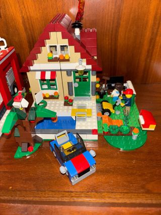 Casa Lego con auto e giardino
