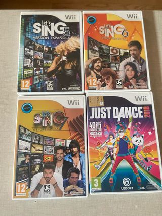 Pack 4 Juegos Wii: Let's Sing 5, 6, 7 y Just Dance