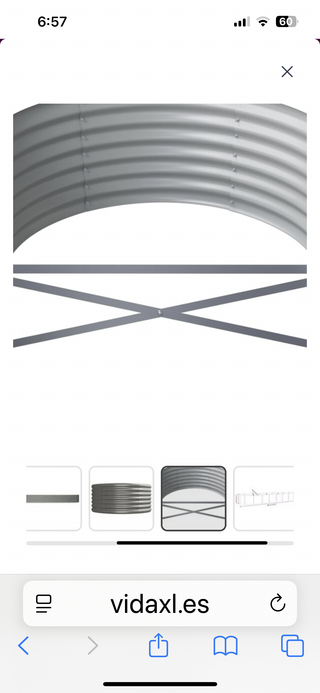 Jardinera Arriate Acero Galvanizado Gris