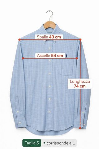 Camicia Ralph Lauren a quadretti azzurra S