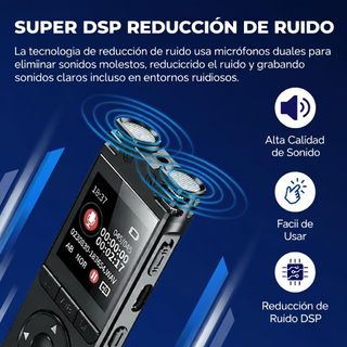 Grabadora de voz con IA, audio HD y transcripción