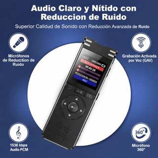 Grabadora de voz con IA, audio HD y transcripción