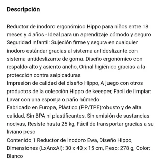 Reductor WC Infantil Hippo