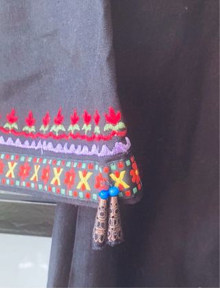 Vestido Flamenco Negro Bordado