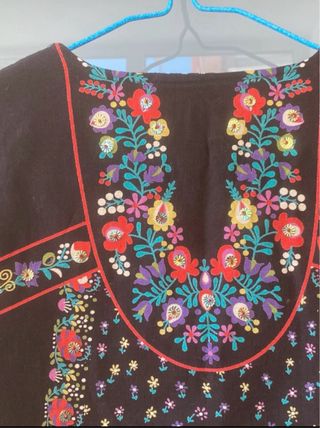 Vestido Flamenco Negro Bordado