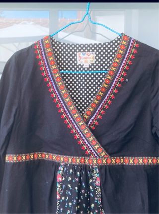 Vestido Flamenco Negro Bordado