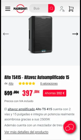 Altavoz Autoamplificado Alto TS415 15