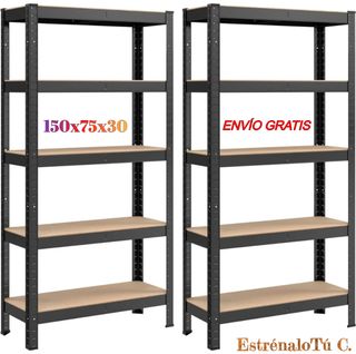 2 Estanterías Metálicas Negras
