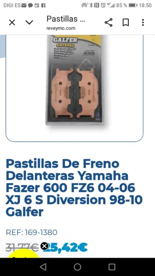 Yamaha XJ 600,VIRAGO 535, 750, pastillas de freno