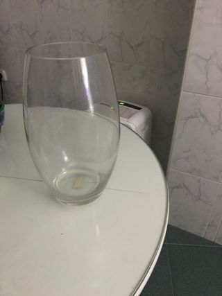 Jarrón de cristal transparente