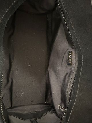 Bolso Loewe Amazona vintage en ante negro/piel