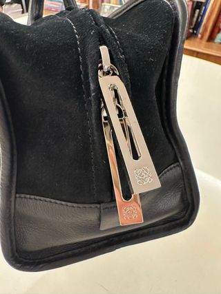 Bolso Loewe Amazona vintage en ante negro/piel