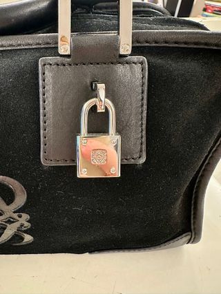Bolso Loewe Amazona vintage en ante negro/piel
