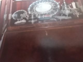 Vitrina escritorio madera cristal años 60