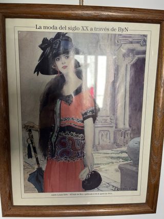 Lámina La moda del siglo XX en marco madera
