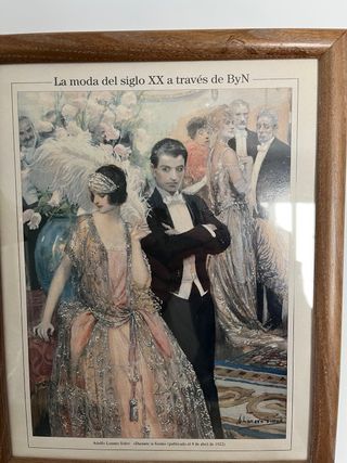 Lámina La moda del siglo XX en marco madera