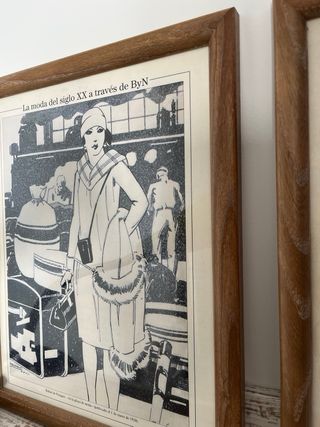 Lámina La moda del siglo XX en marco madera