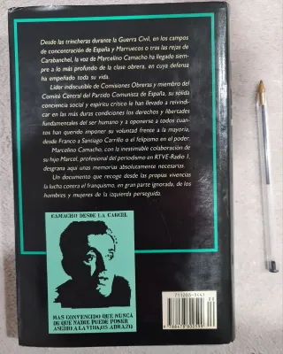 Memorias de Marcelino Camacho. Con dedicatoria