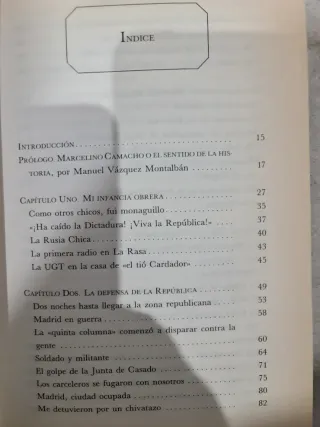 Memorias de Marcelino Camacho. Con dedicatoria