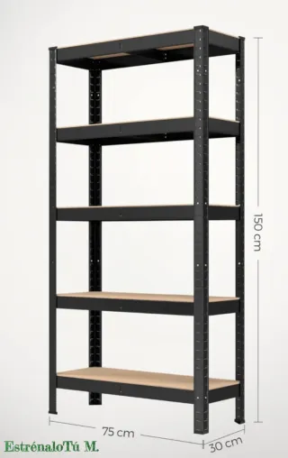 2 Estanterías Metálicas Negras