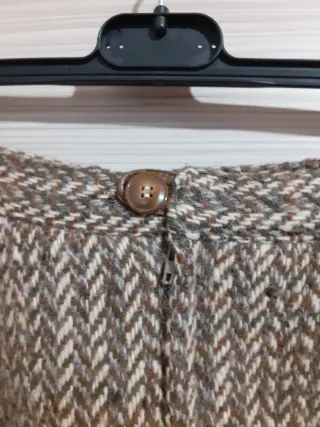 Gonna tubino vintage tweed beige/marrone