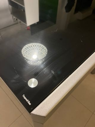 Mesa Comedor Extensible Cristal Negro/Plata