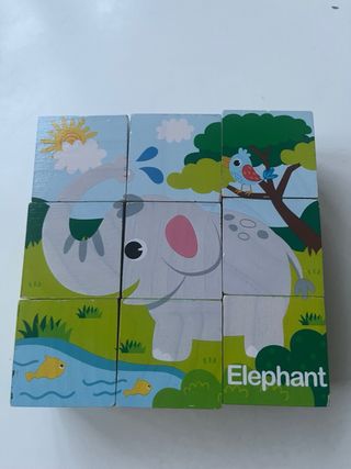 Puzzle bloques madera animales infantil