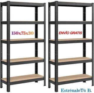 2 Estanterías Metálicas Negras