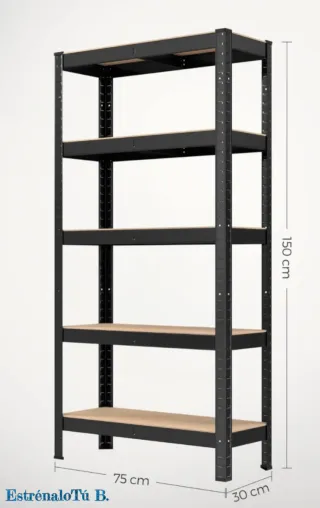 2 Estanterías Metálicas Negras