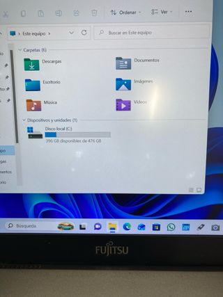 Portátil Fujitsu 500 GB Plata Sin bateria