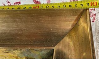 Antiguo Paisaje marina pintado al oleo