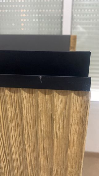 Mueble de baño flotante madera y aluminio negro