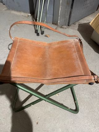 Silla Plegable Cuero y Metal