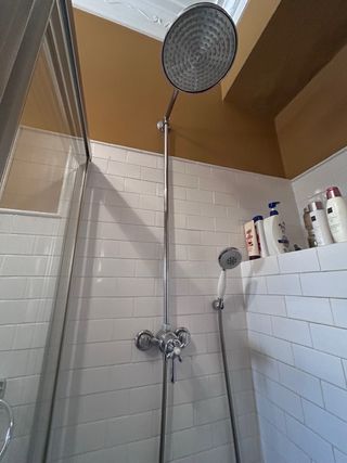 Mueble de baño vintage madera y mármol