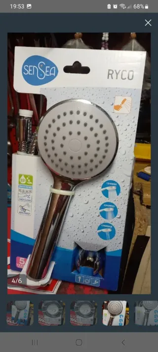 Alcachofa Ducha RYCO Plata y Blanca