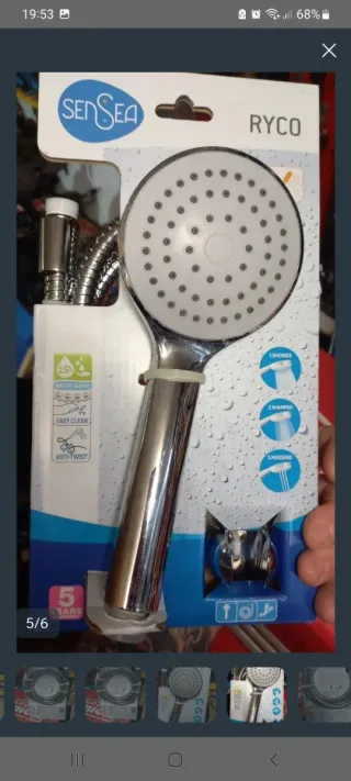 Alcachofa Ducha RYCO Plata y Blanca