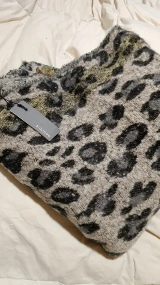 Pashmina / Maxi bufanda PARFOIS Leopardo y Dorado