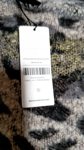 Pashmina / Maxi bufanda PARFOIS Leopardo y Dorado