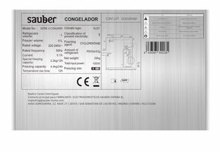 Congelador vertical Sauber Serie 3-CV8424WH