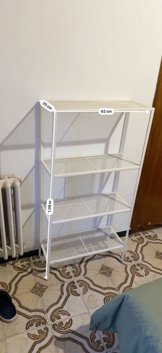 Estantería metálica blanca 4 baldas