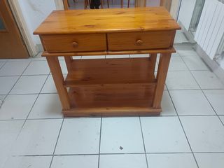 Mueble auxiliar madera con ruedas
