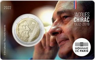2€ Francia 2022 Jacques Chirac BU