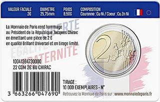 2€ Francia 2022 Jacques Chirac BU