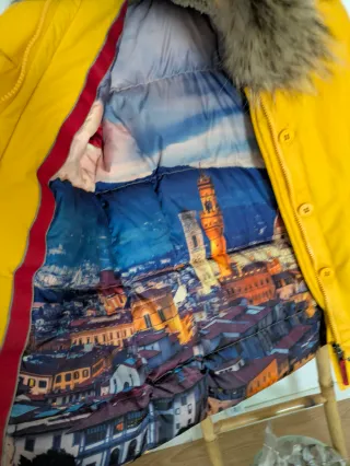 Plumífero amarillo alta gama Talla S