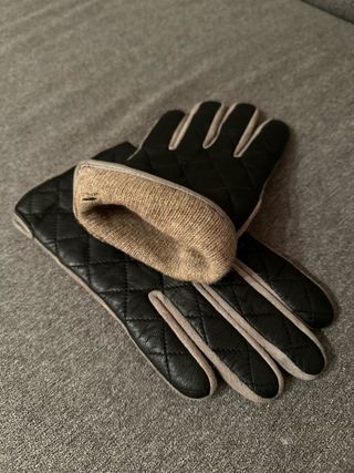 Guantes Aston Hombre Negro y Beige