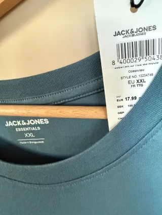 Camiseta hombre Jack&Jones XXL Azul Manga Corta