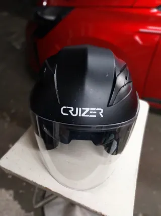 Casco Moto Cruizer Negro con Visor