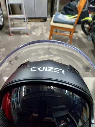 Casco Moto Cruizer Negro con Visor